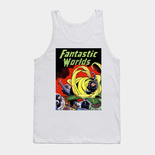 Fantastic Worlds: Retro Comic Book Cover Art Tank Top by TooplesArt